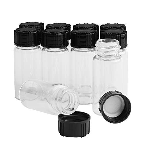 Kesell 10-Pack 10ml Glass Vials with Screw Caps for Essential Oils