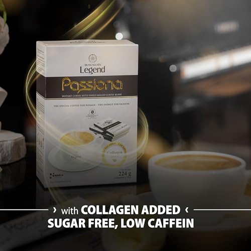 TRUNG NGUYEN LEGEND Passiona Instant Coffee with Collagen - Low Caffeine, Diet Sugar, Energy Boost (14 Sticks)