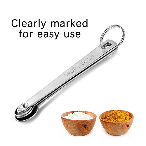 BERYLER Mini Measuring Spoon Set - 4 Pack Stainless Steel