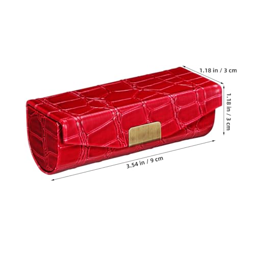 Portable Lipstick Case with Mirror - Compact Travel Makeup Organizer