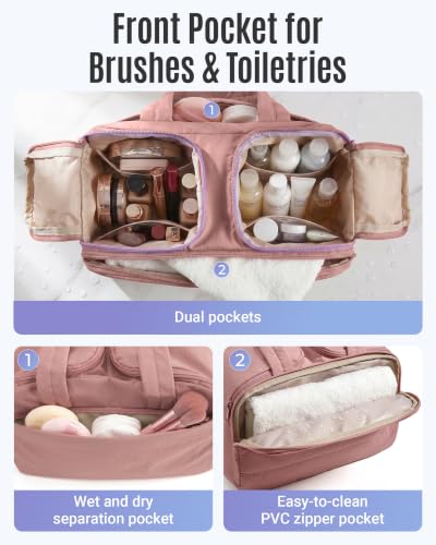 LIGHT FLIGHT Black Travel Toiletry Bag - Quilted Makeup Organizer