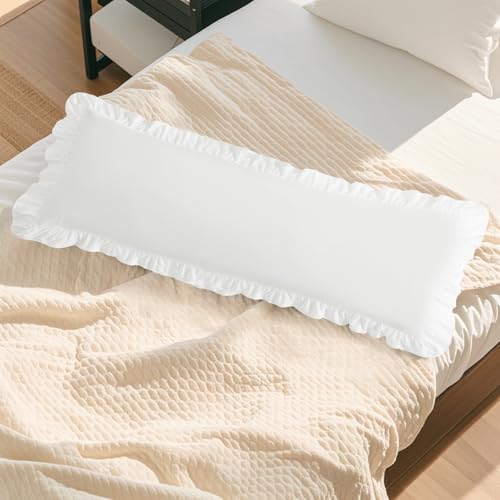 Ruffled Body Pillow Case 20"x54" - Soft Microfiber Cover