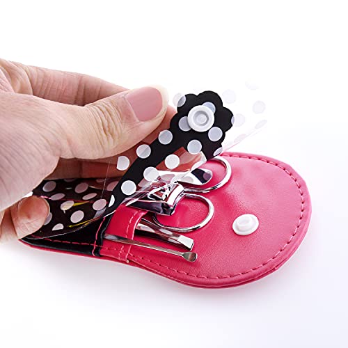 Polka Dot Flip Flop Nail Clipper Sets - Pack of 8 Manicure Kits for Girls & Parties