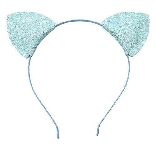 Lirila Glitter Cat Ear Headbands Set of 6 - Cosplay, Party & Daily Wear for Women and Kids
