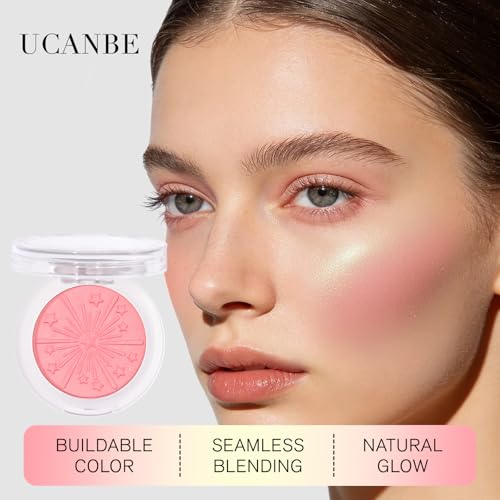 UCANBE First Sight Champagne Baked Blush for Cheeks, Seamless & Long-Lasting Glow Palette