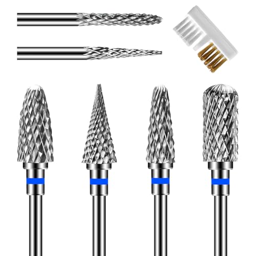 Diesisa 6-Piece Tungsten Carbide Nail Drill Bit Set - 3/32" Universal Shank