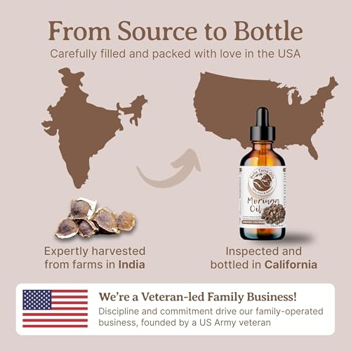 Bella Terra Oils Natural Moringa Seed Oil 2oz - Pure Nourishing Skin & Hair Oil