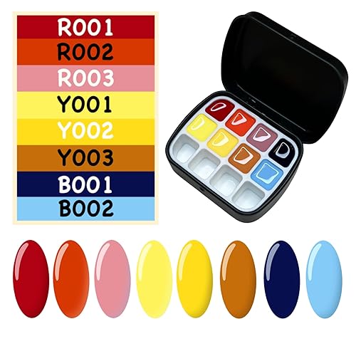 YJMyujimi Advanced Nail Art Gel Set - 8 Colors with Palette B