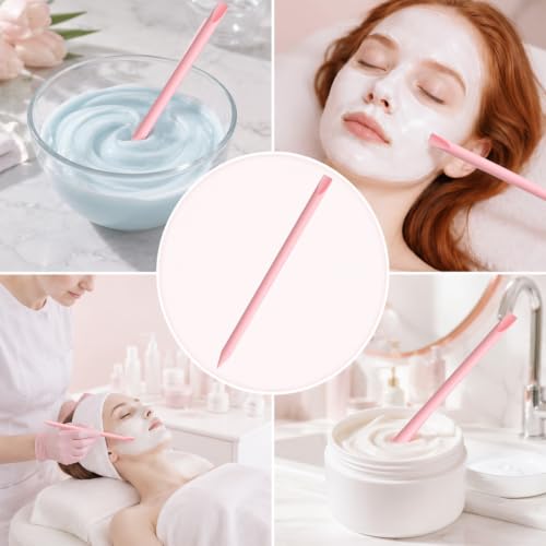 Pink Silicone Wax Spatulas Set of 6 - Non-Stick Hair Removal Applicators in 3 Styles