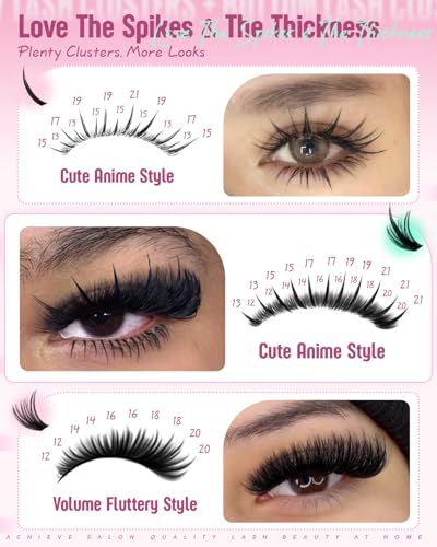 Calphdiar D-Fluffy Spiky Eyelash Cluster Kit - DIY Manga Lash Extensions