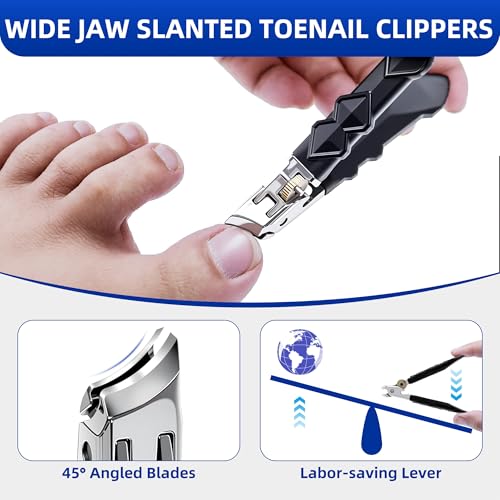 6-Piece Heavy Duty Toenail Clipper Set with Leather Case