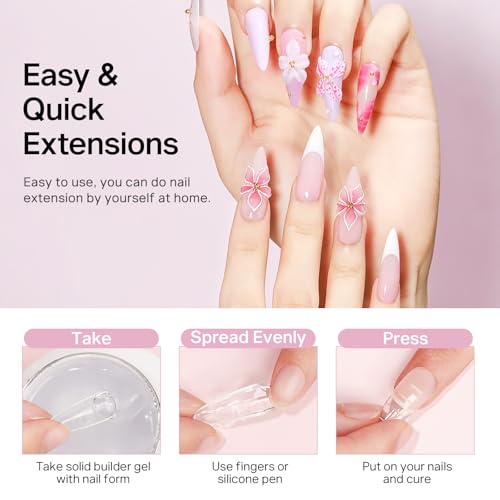 MIZHSE 3D Nail Art Gel Kit with Silicone Molds & Nail Forms