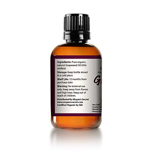 Grapeseed Oil Moisturizer & Cleanser, 4 Fl Oz - Mayan's Secret Organic Cold-Pressed