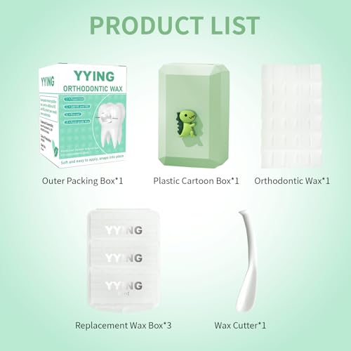 YYING Orthodontic Wax for Braces Mint 1200 Precut Dots Boxed - 10 Boxes