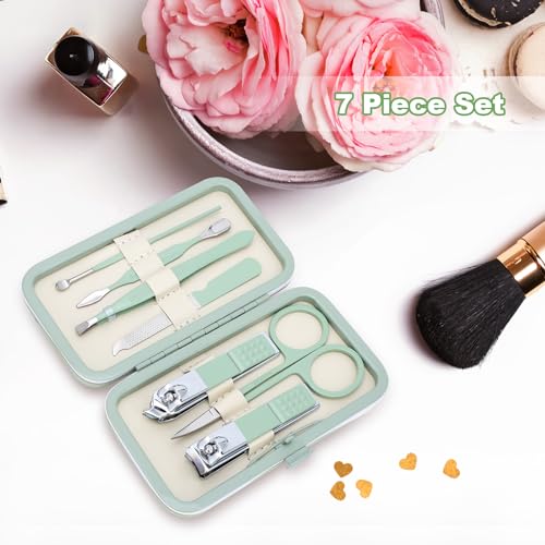 7-Piece Stainless Steel Manicure & Pedicure Set - Travel Kit