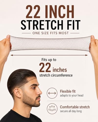 Smilco 20-Pack Men's Hair Nets for Short/Medium Styles - Brown