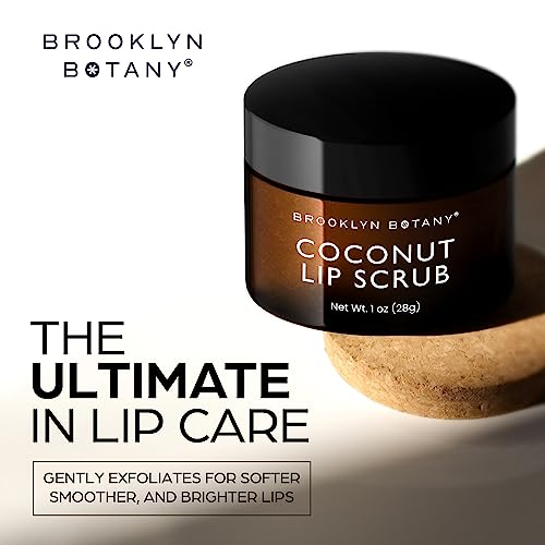 Brooklyn Botany Coconut Lip Scrub 1 oz - Exfoliating & Nourishing Lip Care