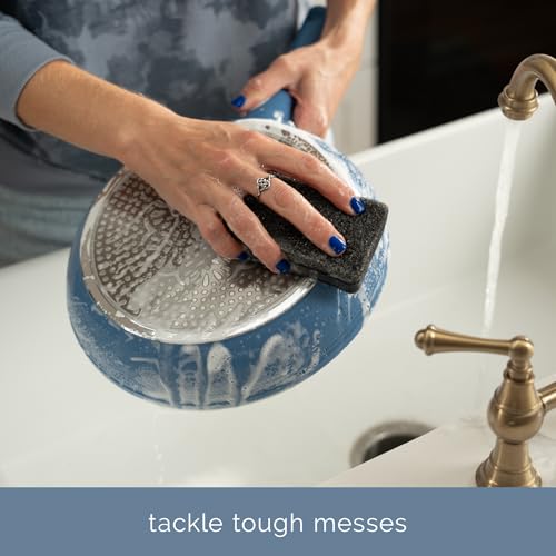 S&T INC. 10 Pack Black Dish Sponges - Durable 3 Layer Design