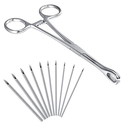 Professional Piercing Clamp Kit with 20 Surgical Stainless Steel Needles