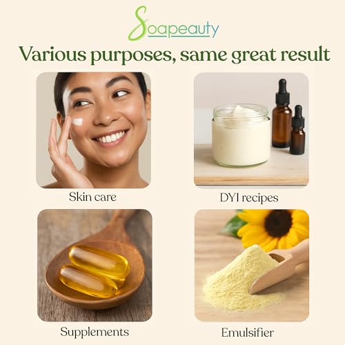 Soapeauty Organic Sunflower Lecithin Liquid Oil 4 fl oz - Pure Natural Skin Care Ingredient
