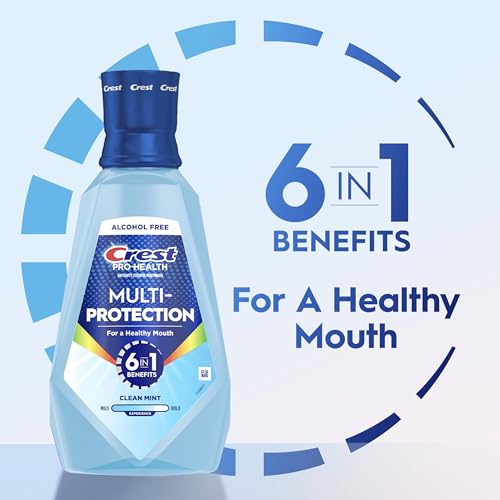 Crest Pro-Health Advanced Mouthwash, 1L, Alcohol-Free, 6-in-1 Benefits