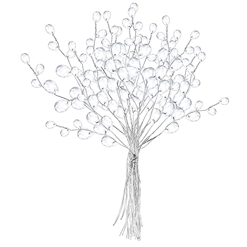 50 Stems Handmade Acrylic Flower Bouquet with White Pearl Beads