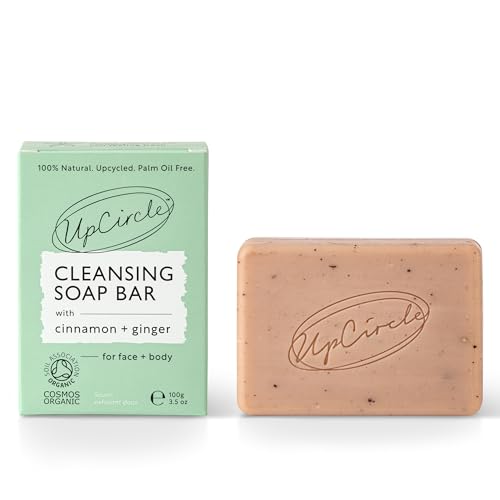 UPCIRCLE Cinnamon Ginger Chai Soap Bar - 3.5oz Organic Face & Body Cleanser