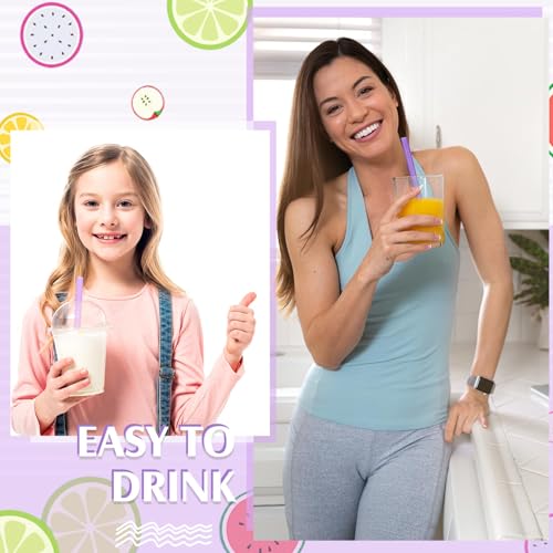 Tessco Jumbo Purple Boba Straws - 600 Pcs 9.84" Smoothie Straws