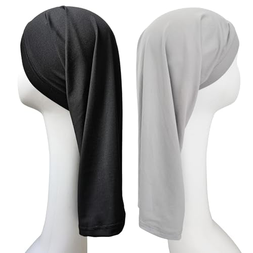 Esffaci 2-Pack Dreadlocks Tube Socks for Long Dreads & Braids - Black & Grey