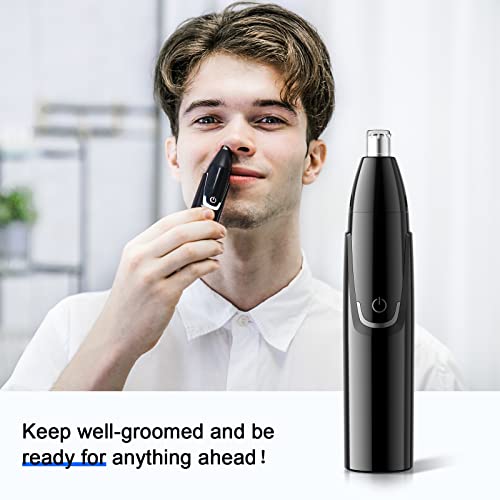 ZORAMI Rechargeable Ear and Nose Hair Trimmer - 2026 Professional Painless Eyebrow & Facial Hair Trimmer for Men Women, Powerful Motor and Dual-Edge Blades for Smoother Cutting Black