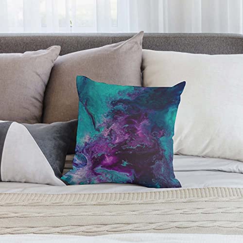 Galaxy Nebulous Velvet Throw Pillow Cover - 18" x 18" Cozy Cushion for Sofa & Bed