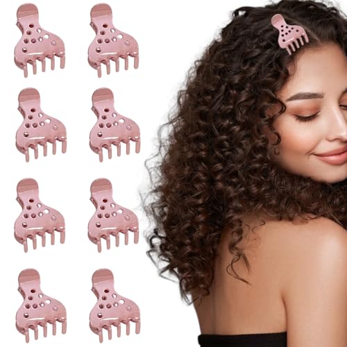 Ceoyiler Pink Root Lifting Hair Clips 8-Pack for Voluminous Curls & Fine Hair
