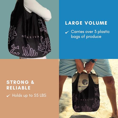 Nereiva 55 lbs Reusable Shopping Bag - Foldable & Washable Tote