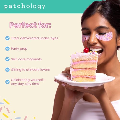 Patchology Eye Want Cake Hydrating & Smoothing Eye Patches ? Under Eye Masks for Puffy Eyes, Dark Circles, and Fine Lines ? Birthday Cake Inspired Self-Care Essentials, 5-Pack