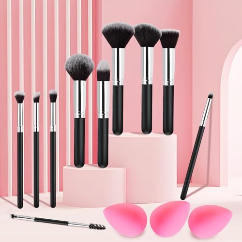 Zutcogo 13-Piece Professional Makeup Brush Set with Sponges