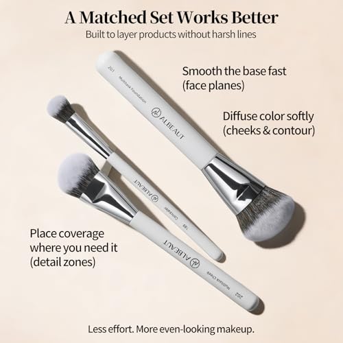 ALBEAUT Face Makeup Brush Set 189201202 - Foundation, Concealer, Blush Tools