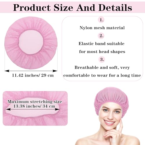 Bremorou 4-Pack Mesh Sleeping Caps for Curly Hair - Soft Night Hair Nets for Women