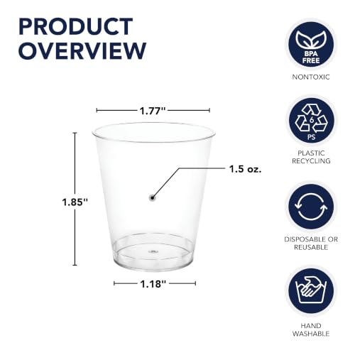 Party Essentials 200-Count Disposable 1.5-Ounce Shot Glasses