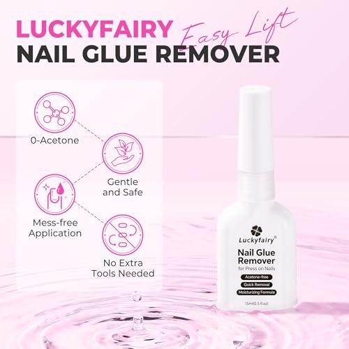 Luckyfairy Acetone-Free Nail Glue Remover – 15ml Gentle Formula