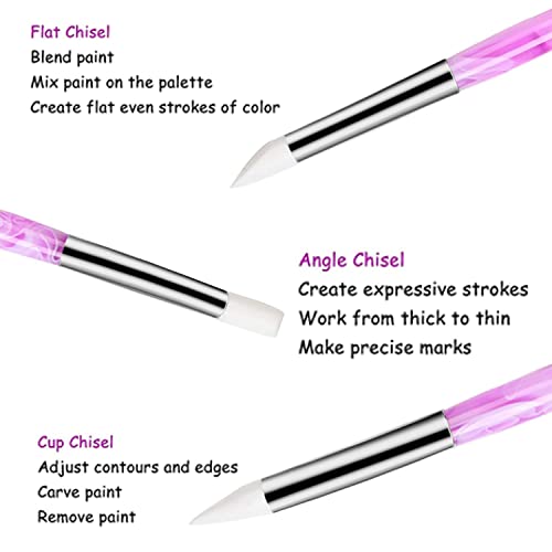 BQAN 5-Piece Silicone Nail Art Pen Set for 3D Sculpting