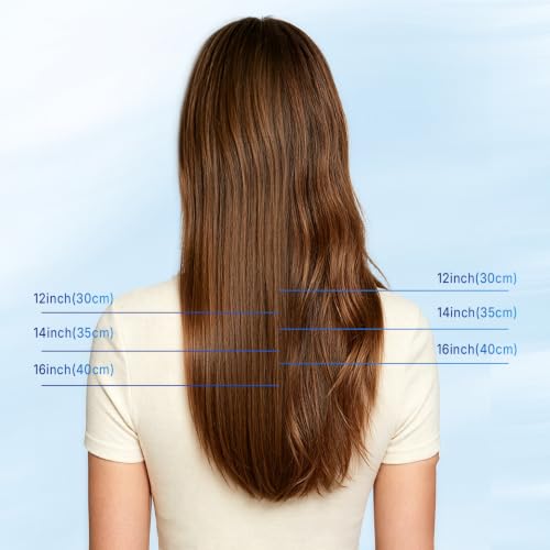 12 Inch Seamless Clip-in Hair Extensions - 2 Pcs Natural Black