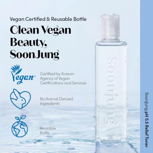 ETUDE SoonJung pH 5.5 Relief Korean Toner 6.76 fl oz for Sensitive Skin - Calming & Moisturizing