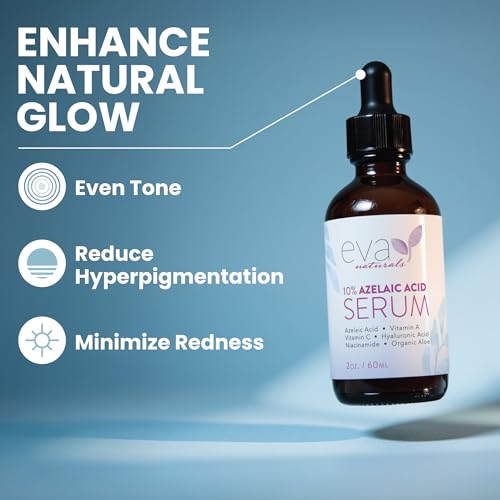 Eva Naturals Azelaic Acid 10% Facial Serum with Niacinamide & Hyaluronic Acid - 2 oz