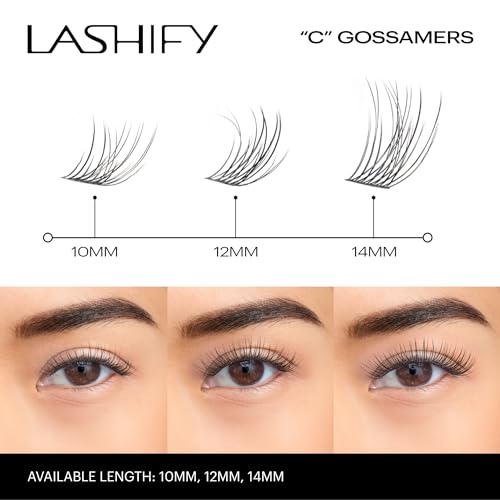 Lashify Curl 12mm Gossamer Eyelash Extensions - Black, Natural Look