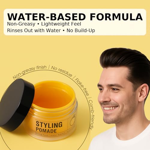 Springsugar Water-Based Hair Pomade with Strong Flexible Hold & Natural Shine - Sugar Melon Scent, 3.53 Oz