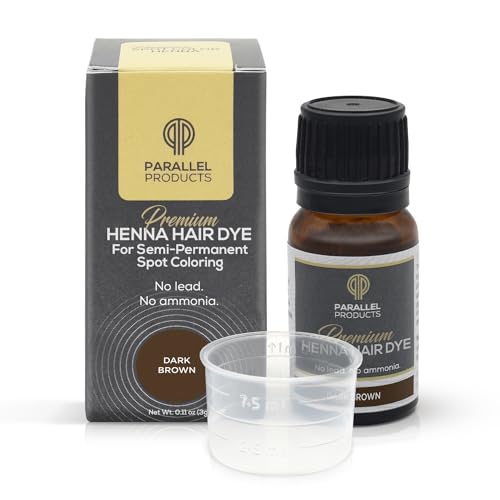Parallel Products Dark Brown Henna Hair Dye Kit for Spot Coloring - 3g with Mixing Dish