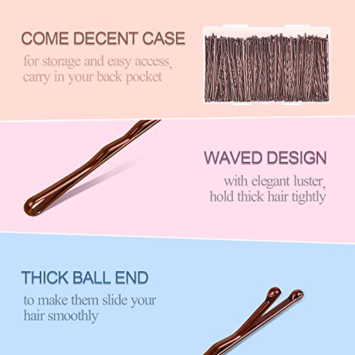 Brown 2.2inch Bobby Pins - 240 Pack Hair Pins for Women & All Hair Types