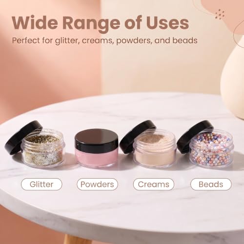 Black 100-Pack 5g Sample Containers Lip Balm Jars - Refillable & Leak-Proof