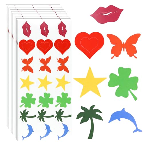 210-Piece Colorful Sunbathing Stickers for Body Tanning, Self-Adhesive Body Art