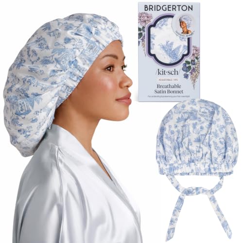 Kitsch x Bridgerton Satin Bonnet for Sleeping - Garden Toile | Hair Care